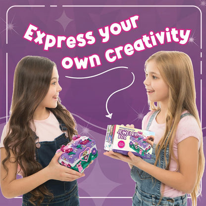 PURPLE LADYBUG Decorate Your Own Jewellery Box - Craft Kits for Kids, Ideal 7 Year Old Girl Gifts, Birthday Presents Ages 6-12, Girls Jewellery Box