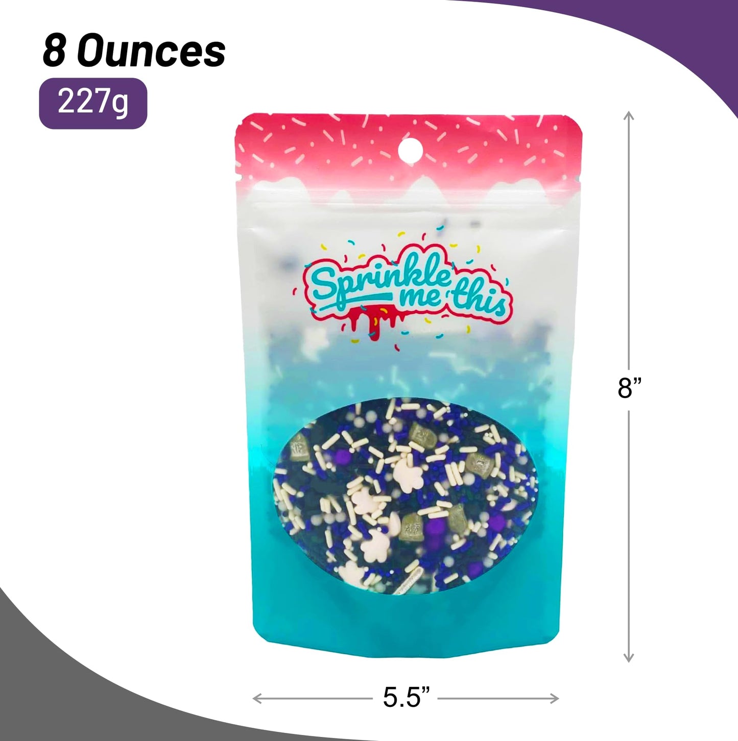 Delicious & Deadly Graveyard Smash-RIP black Violet Purple White Silver Haunted Mansion Halloween Fall Colorful Candy Sprinkles Mix Baking Edible Cake Cupcake Cookie Decorations - 8 OZ