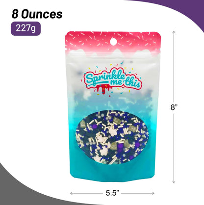 Delicious & Deadly Graveyard Smash-RIP black Violet Purple White Silver Haunted Mansion Halloween Fall Colorful Candy Sprinkles Mix Baking Edible Cake Cupcake Cookie Decorations - 8 OZ