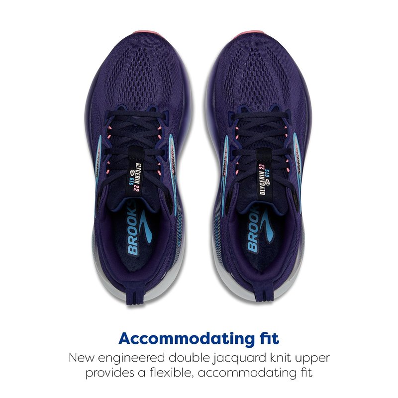 Brooks Women’s Glycerin GTS 22 Supportive Running Shoe - Blue Ribbon/Peacoat/Dianthus - 6 Medium