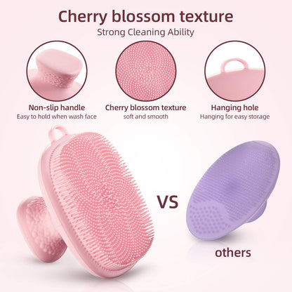VWMYQ Face Scrubber, Silicone Face Scrubber for Men Facial Cleansing Brush Silicone Face Wash Brush Manual Waterproof Cleansing Skin Care Face Brushes for Exfoliating- Black