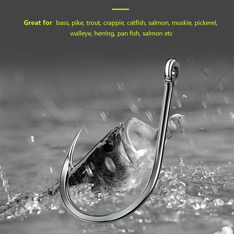 Gxamz 1000pcs 600pcs 300pcs Small Fish Hooks for Freshwater, 10 Specifications of Trout Fishing Hook Set (1000pcs, Black)