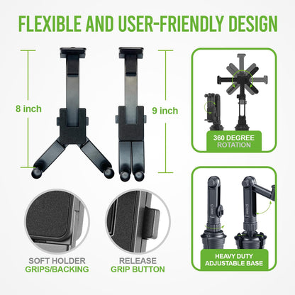 Cellet Cup Holder Tablet Mount, Car Cradle Holder Compatible for All iPad, Pro, Air, Mini Samsung Galaxy Tablet, Amazon Fire Microsoft Surface
