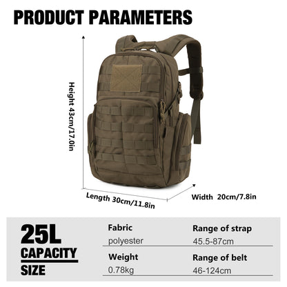 Mardingtop 25L Military Tactical Backpack Practical Rucksack for Men with Molle System Outdoor Hiking Backpack Army Backpack for Hiking, Traveling, Mountaining