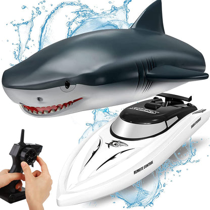 OBEST Remote Control Boat Shark RC Sharks Boats Toy 2 in 1, 2.4GHz RC Electric Kids Electric Shark Toy for Pools and Lakes, Summer Gift for Pool Lake Pond