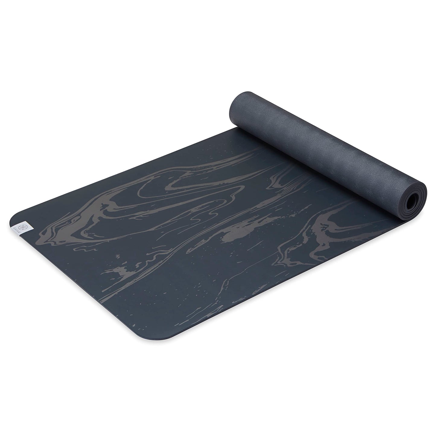 Gaiam Dry-Grip Yoga Mat - 5mm Thick Non-Slip Exercise & Fitness Mat for Standard or Hot Yoga, Pilates and Floor Workouts - Cushioned Support, Non-Slip Coat - 68 x 24 Inches - Marbled