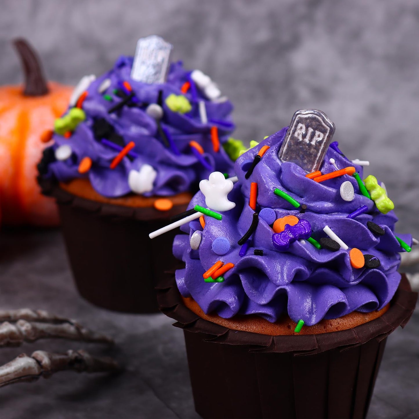 Edible Halloween Sprinkles for Cake Decorations 4.2oz Tombstone Sprinkles for Cupcake Topper, Ghosts Bat Cupcake Toppers Ice Cream, Candy, Cookie Perfect for Dessert Decoration