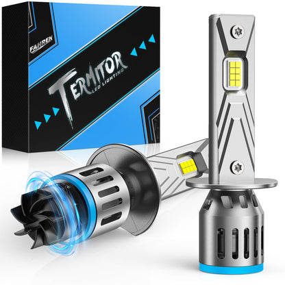 FAHREN 2025 Upgrade & Brightest 40000LM H1 Bulbs, 900% Brighter 6500K Cool White H1 fog bulbs,1:1 Mini Size, No Adapter Non-Polarity Plug and Play, Pack of 2.