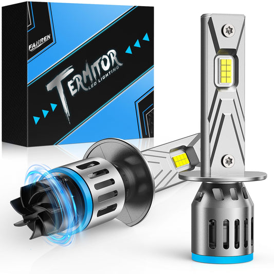 FAHREN 2025 Upgrade & Brightest 40000LM H1 Bulbs, 900% Brighter 6500K Cool White H1 fog bulbs,1:1 Mini Size, No Adapter Non-Polarity Plug and Play, Pack of 2.