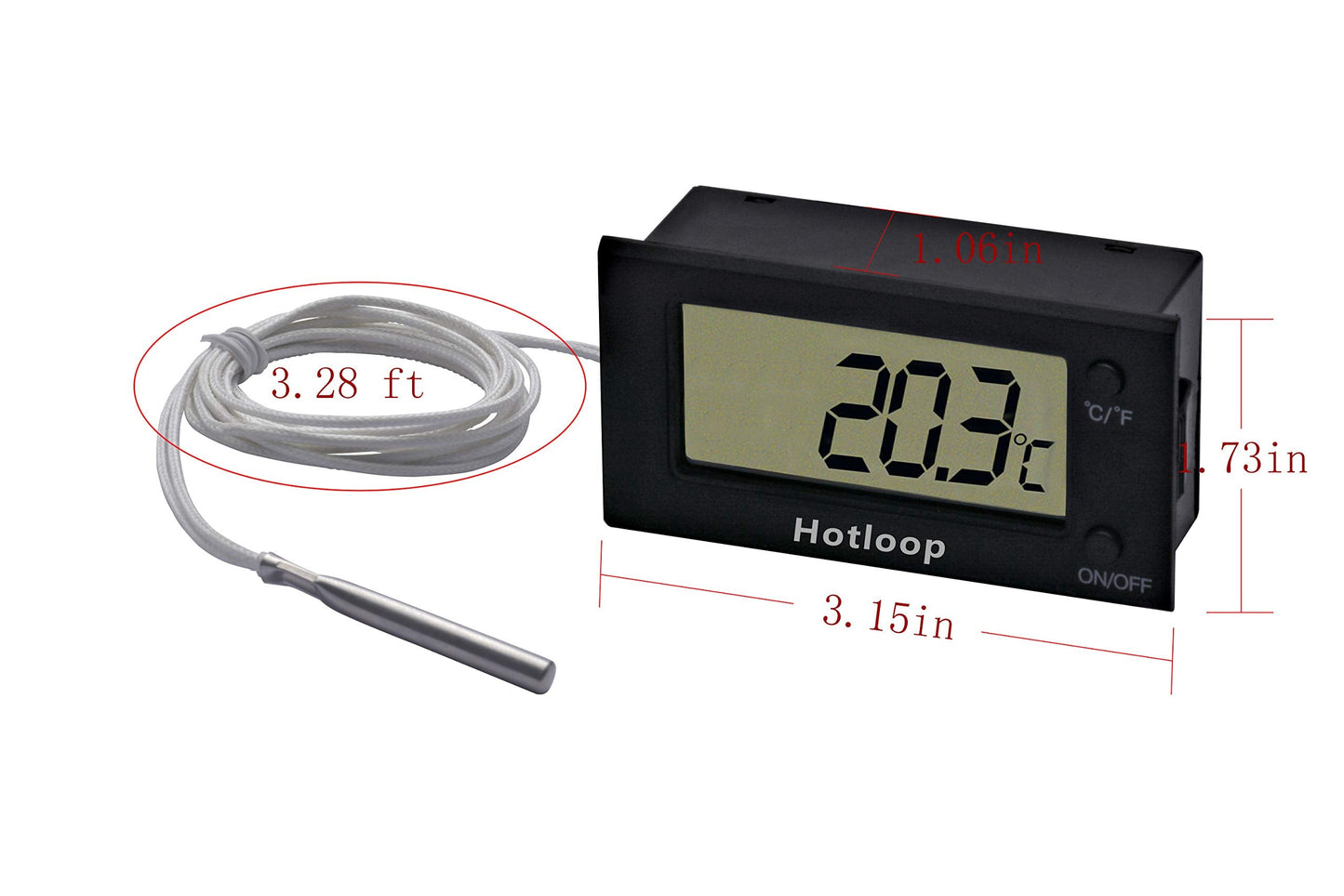 Hotloop Digital Oven Thermometer Heat Resistant up to 572°F/300°C, LCD