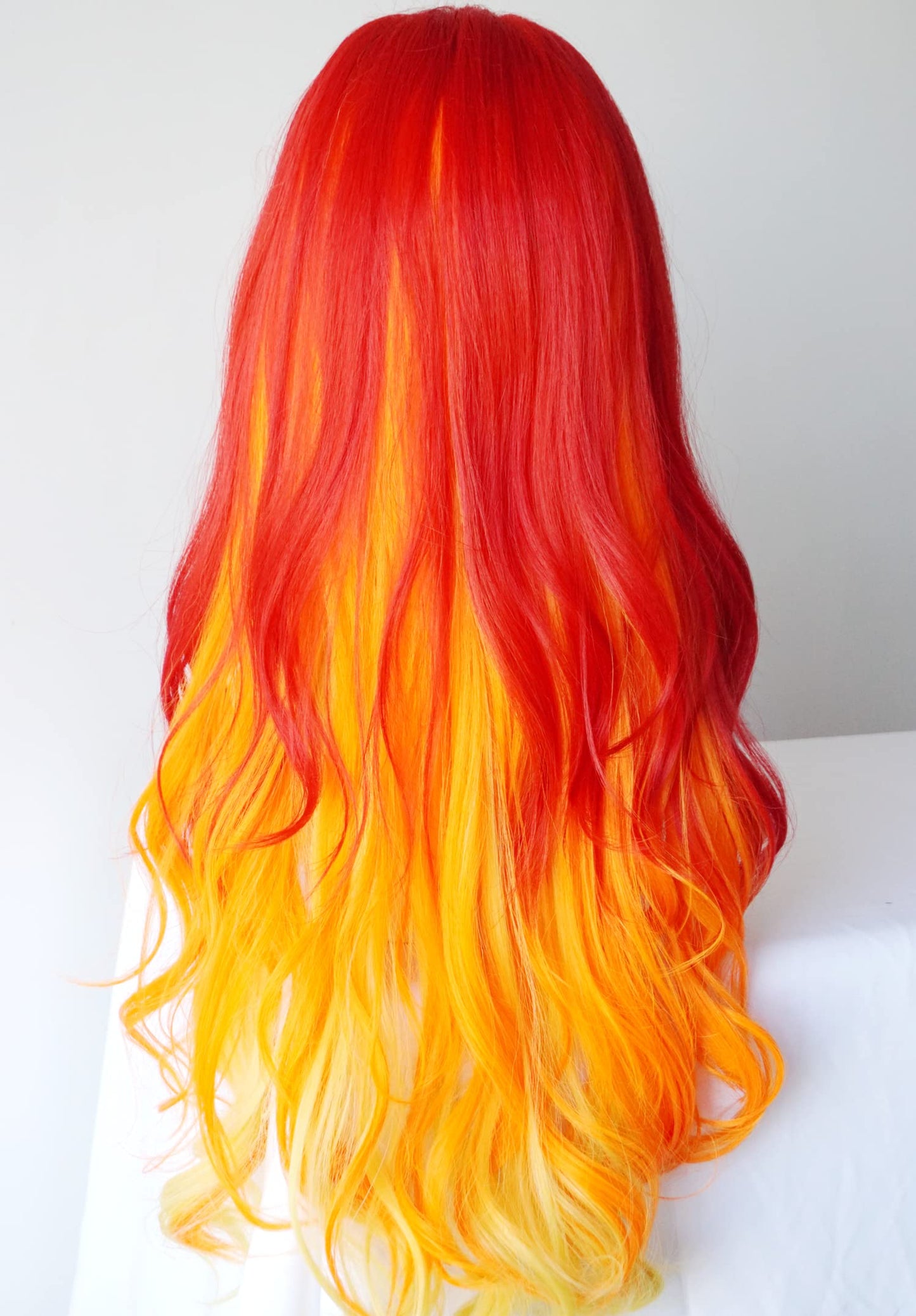 Orange yellow wigs for women costume Wig and flow curl orange ombrewigs synthetic wigs Halloween costume wig for women