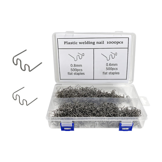 Gasedin 1000 PCS Hot Staples Bumper Welding Rods, 0.6mm 0.8mm Bumper Repairing Plastic Welding Kit, Metal Wave Shape Hot Staple Welding Wire for Machine Repair, Car Accessories