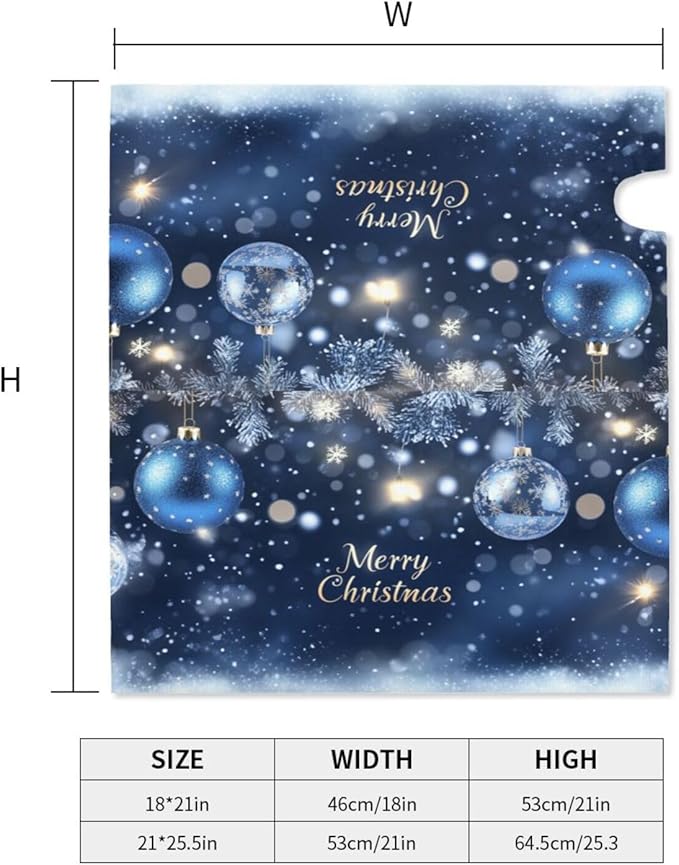 Festive Magnetic Mailbox Cover Christmas Blue Ball Pattern Outdoor Mailbox Protector Holiday Seasonal Decorative Garden Yard Home Large Size 25.5 x 21 Inch