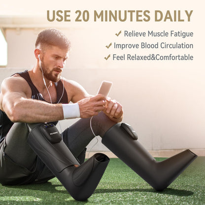 FIT KING Upgraded Cordless Leg Foot Massager for Pain Relief and Circulation, Relax Recovery Therapy, Rechargeable & Portable Compression Boots Calf Compression with Travel Bag - Famliy Healthy Gift