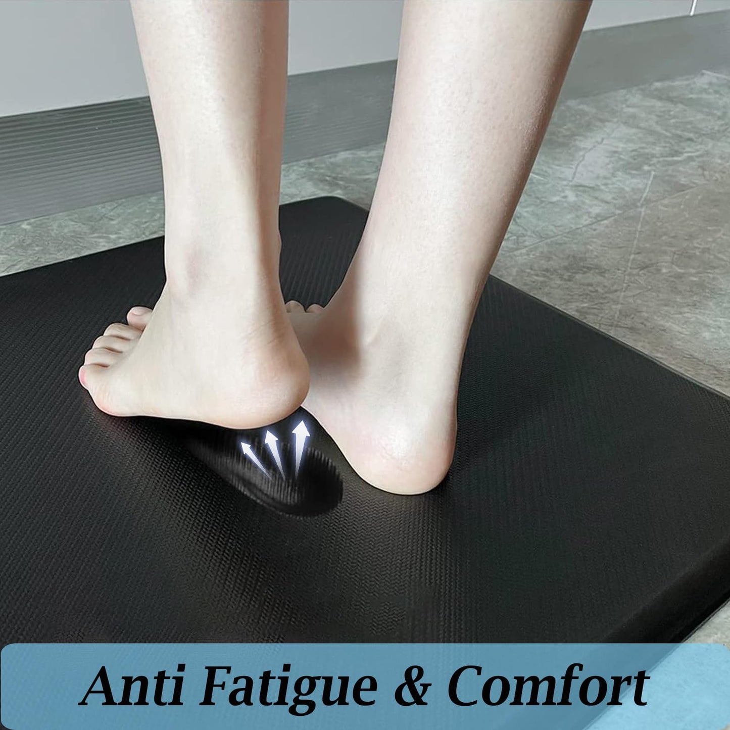 Artnice Kitchen Floor Mat Cushioned Anti Fatigue, Waterproof Non-Slip Standing Desk Mat, 0.75" Heavy Duty Comfort Kitchen Rugs for Home, Sink, Office, Hallway (20"x39", Black)