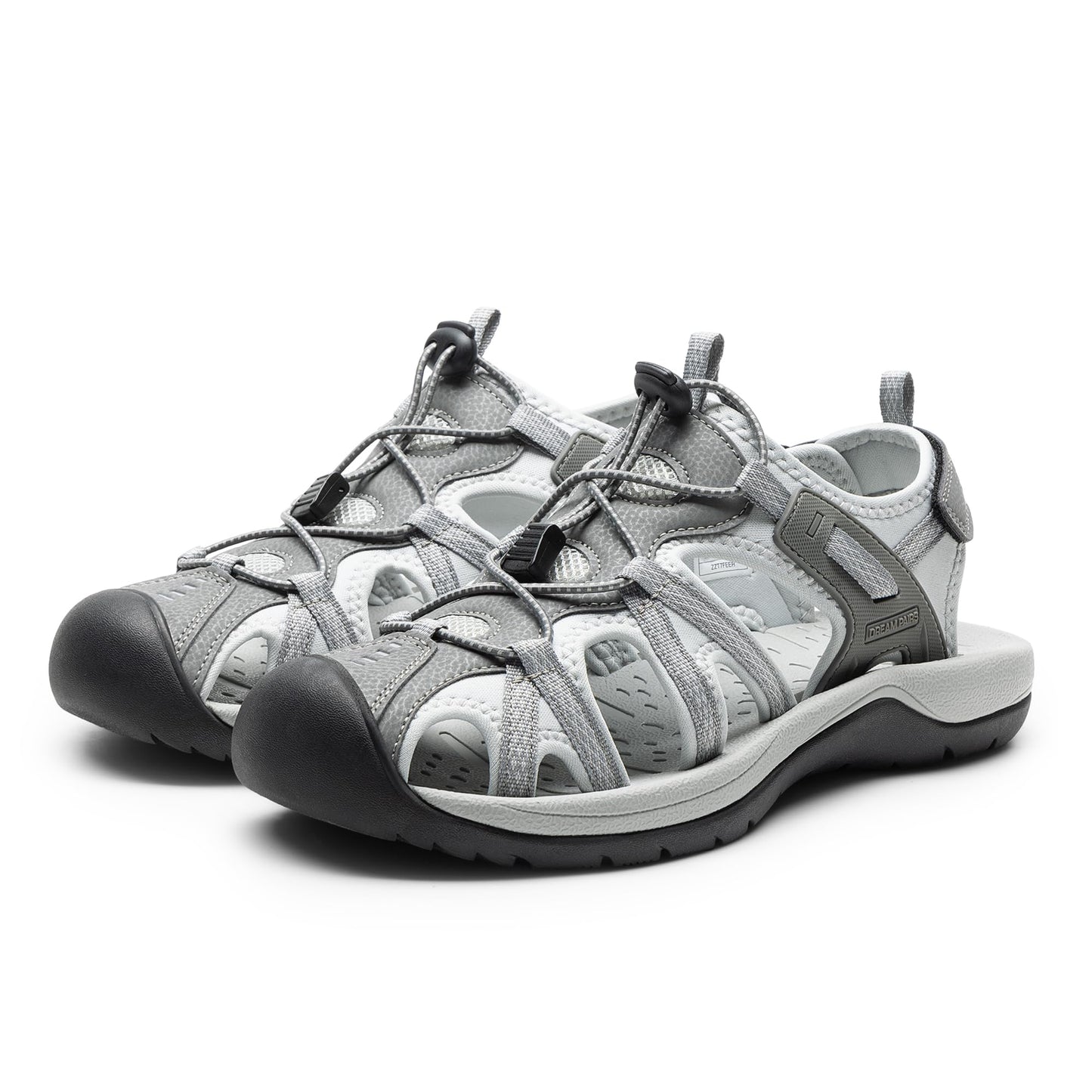 DREAM PAIRS Men's Sandals Hiking Water Sport Athletic Beach Outdoor Comfortable Casual Closed Toe Summer Sandal Shoes,Size 10.5,Light Grey,DMUMST2505