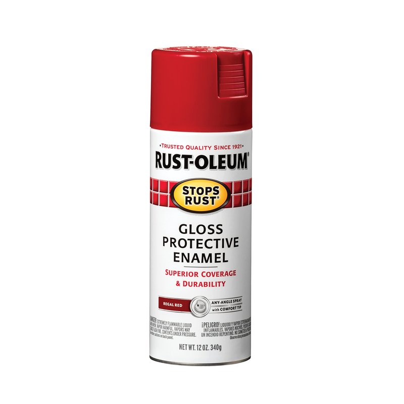 Rust-Oleum 7765830-6PK Stops Rust Spray Paint, 12 oz, Gloss Regal Red, 6 Pack