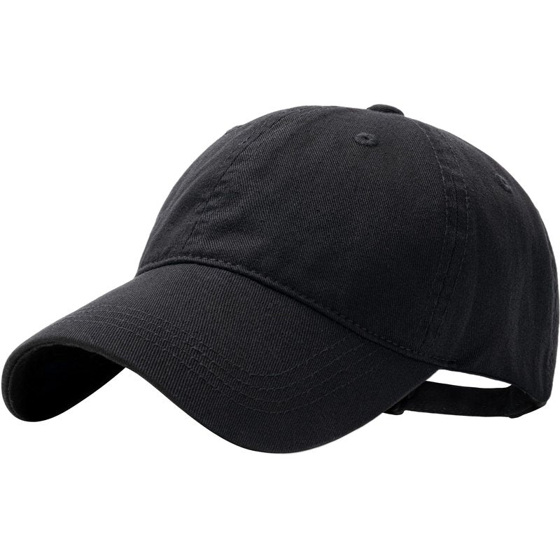 spxkd Baseball Cap for Men Women Washed Cotton Unstructured Baseball Hats Breathable Unisex Golf Dad Hat (US, Alpha, Small, Medium, Black)