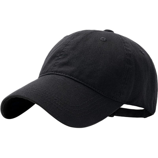 spxkd Baseball Cap for Men Women Washed Cotton Unstructured Baseball Hats Breathable Unisex Golf Dad Hat (US, Alpha, Small, Medium, Black)
