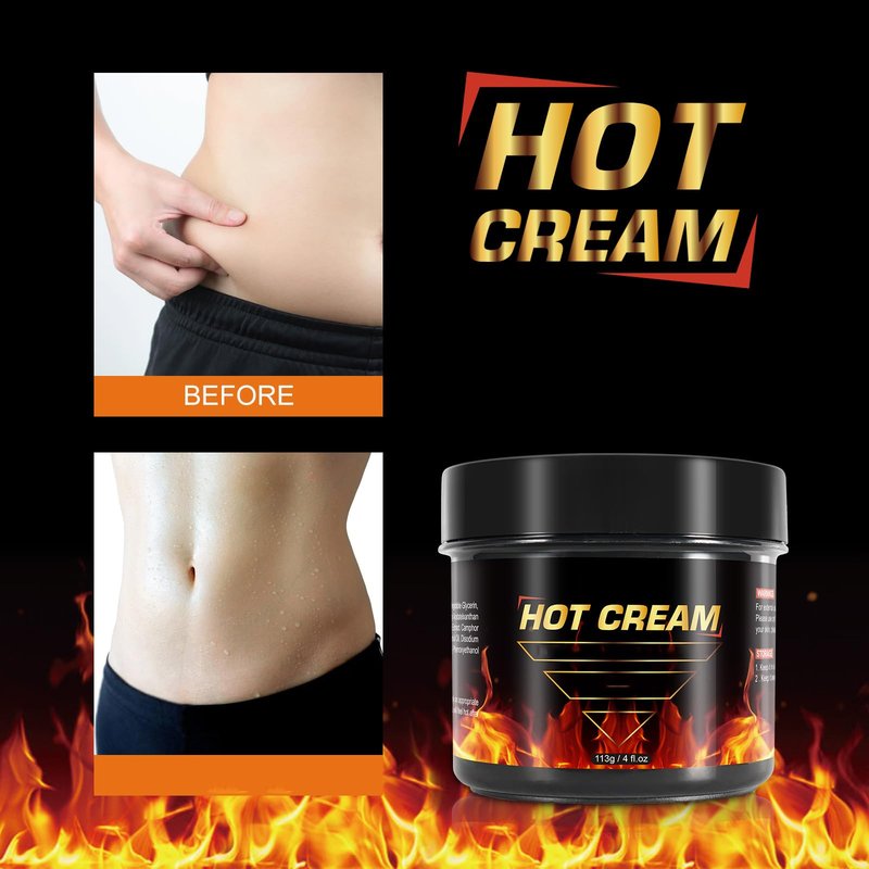 FANSHI Hot Sweat Cream – Natural Workout Enhancer for Muscle Warm-Up & Skin Tightening – Supports Sweat & Circulation – for Women & Men – Belly, Thighs, Arms, 4fl.oz