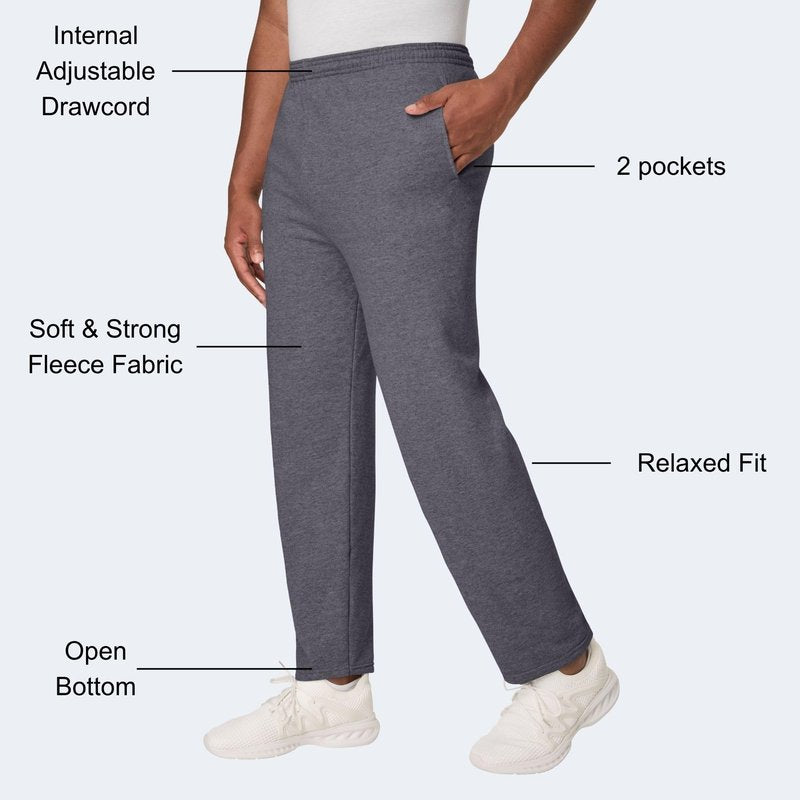 Hanes mens Hanes Comfortsoft Ecosmart Men's Fleece Sweatpants, Charcoal Heather, X-Large US