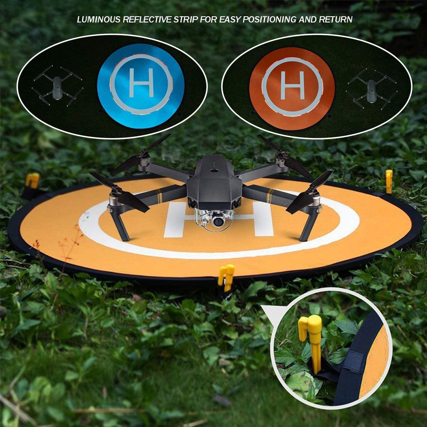 CYH Drone Landing Pad, Universal Waterproof Portable Foldable Landing Pads for RC Drones Helicopter, PVB Drones, DJI Mavic Pro, Antel Robotic, 3DR Solo, DJI Inspire, Antel Robotic X-star (55cm/22''