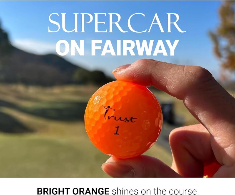 Trust Golf Balls - Aurora & Rosa Crystal Urethane Series | Maximum Distance & Soft Feel | Blue, Orange, Pink, Yellow | 12 or 48 Count