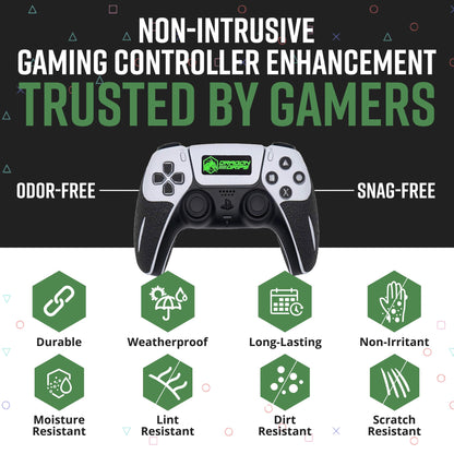 Dragon Grips PS5 Controller Grip, 22 Pcs Black Textured Non-Slip Rubber PS5 Controller Grips Stickers, Perfectly Fit to Any Handles, Trigger Buttons & D-pad, Sweat Resistant to Enhance Gaming Control