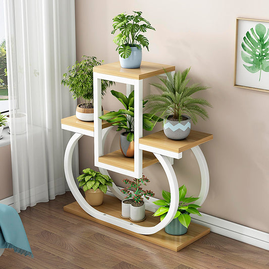 DJVHSRI 4-Tier Iron Flower Stand - Heart-Shaped Indoor Plant Display Rack Corner Storage for Garden Balcony and Courtyard - Stylish Metal Flower Pot Holder,1
