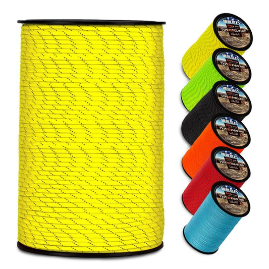 HERCULES Type III Paracord 550 Paracord Rope Parachute Cord, 50' Reflective for Camping Cord, Survival Rope