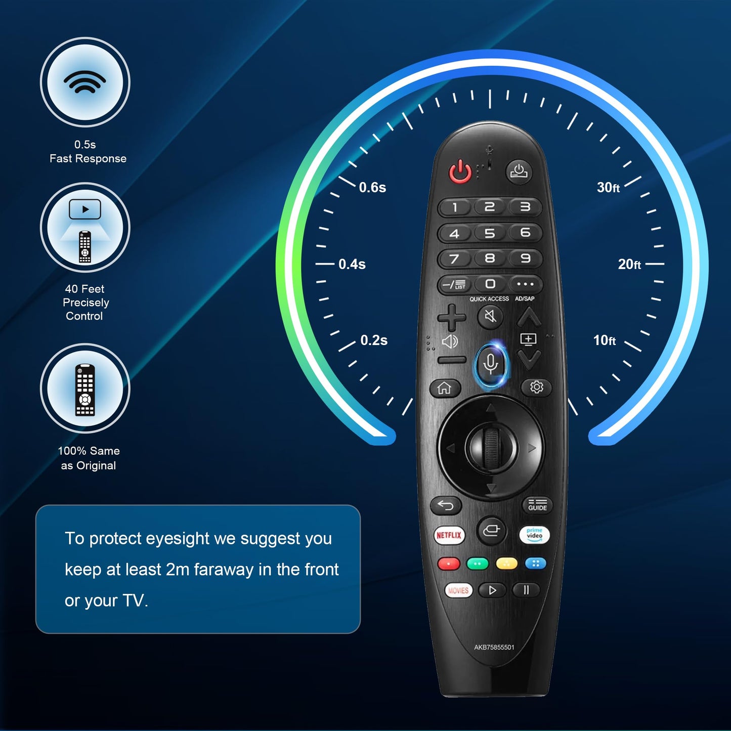 Replacement for LG Magic Remote Control with Voice Command & Pointer Function, Universal Remote for LG Smart TV UHD OLED QNED NanoCell Series (4K 8K Models) - Works with Google Assistant & Alexa