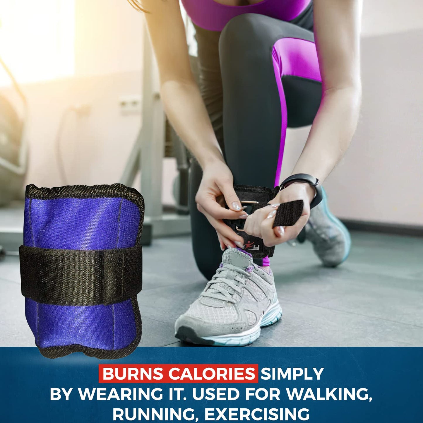 DEFY 1 Pair Ankle Weights Adjustable Straps for Women Men Kids, Wrist Weights Sets for Gym, Fitness Workout, Running, Lifting Leg Weights
