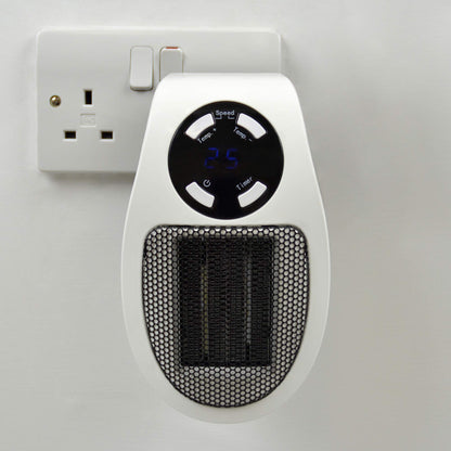 STAYWARM 500w Plugin Local (2m2) Power Heater / 2 Fan Speeds / 15 - 30C Temperature Control / 1-12 Hour Timer / Auto Shut Off - F2210WH