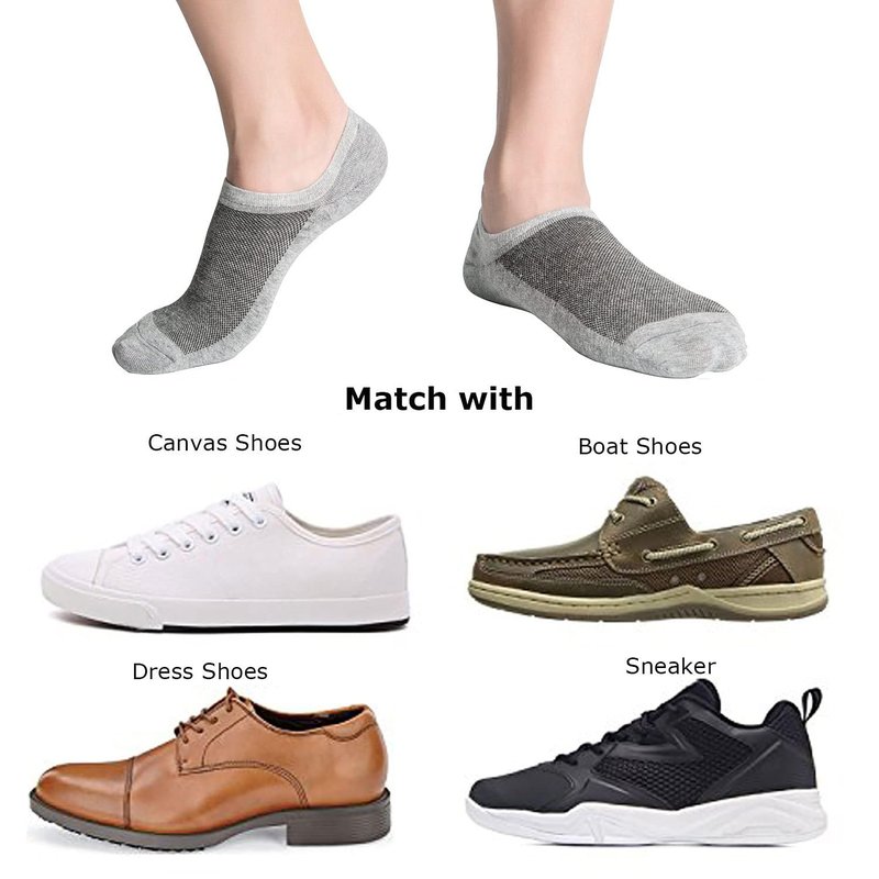 SIXDAYSOX No Show Socks Men 6 pack Low Cut Invisible Ondo Non Slip Socks for Loafer Flats Sneakers 9-11