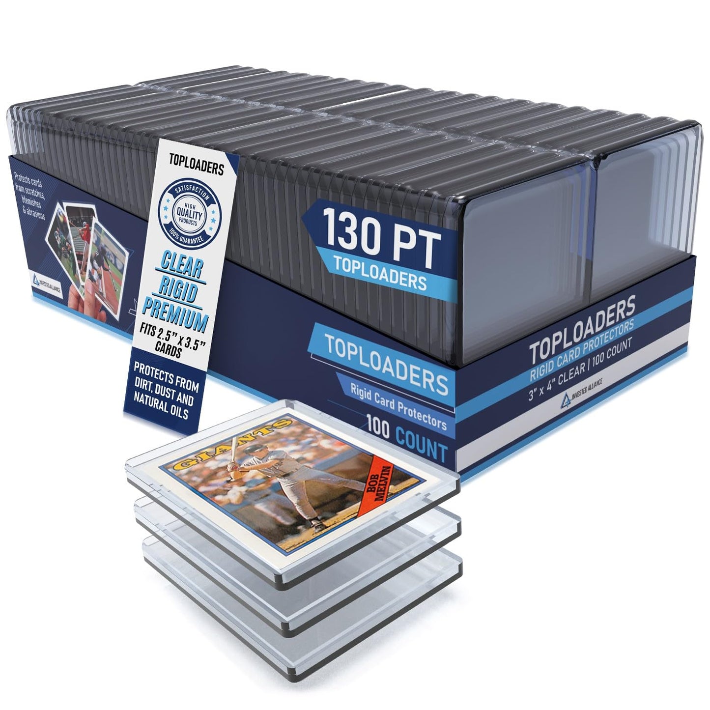 Premium Seamless 20PT - 360PT Thick Top Loaders for Cards | Top Loader Card Holder, Baseball Card Sleeves Hard Plastic, Hard Trading Cards Sleeves, TCG Sports Sleeve Hards, Toploader Clear Plastic.