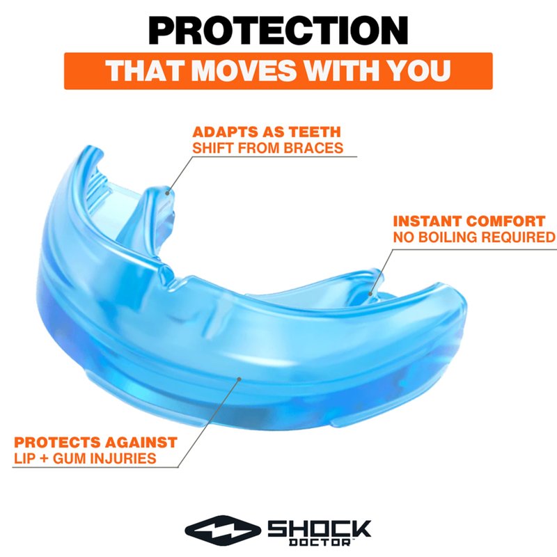 Shock Doctor Orthodontic Mouth Guard for Braces for Sports, Hockey, Lacrosse, Football, Baseball, Braces Mouth Guard, Upper Teeth Protection, Adult & Youth Mouth Guard Sizes