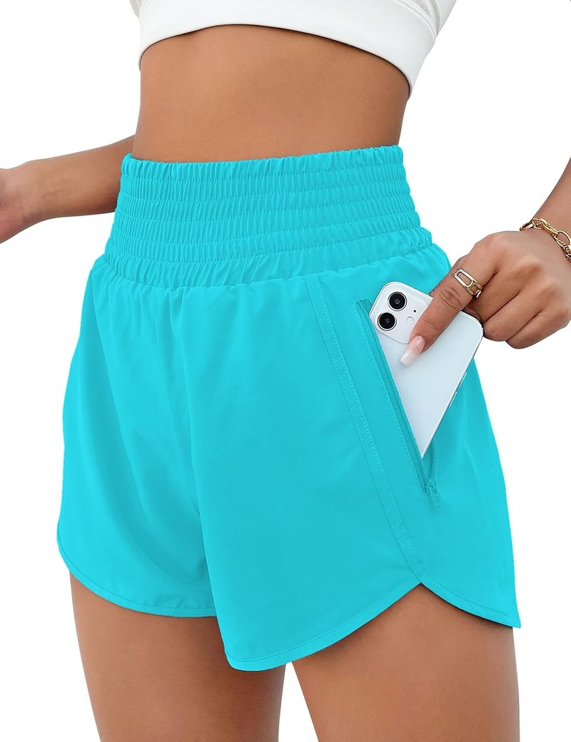 BMJL Women's High Waisted Athletic Shorts - 2.5" Running Shorts with Pocket for Gym Workouts