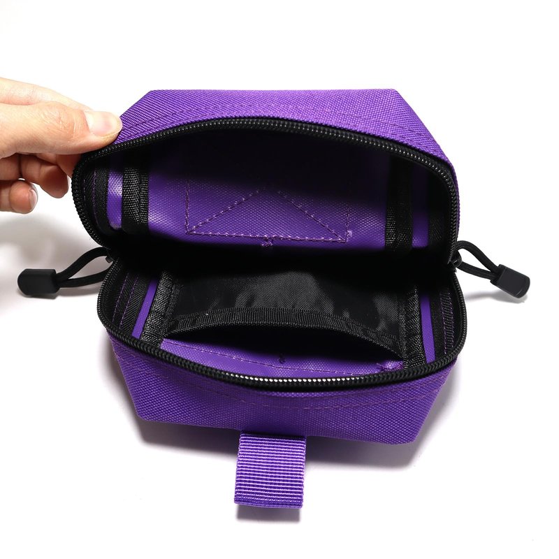 2 Pack Tactical Molle Pouches Small Molle Utility Pouch Small Tactical Accessory Bag Belt Pouches Vest Pouch Compact Water-Resistant EDC Pouch with Flag Patch (Purple)