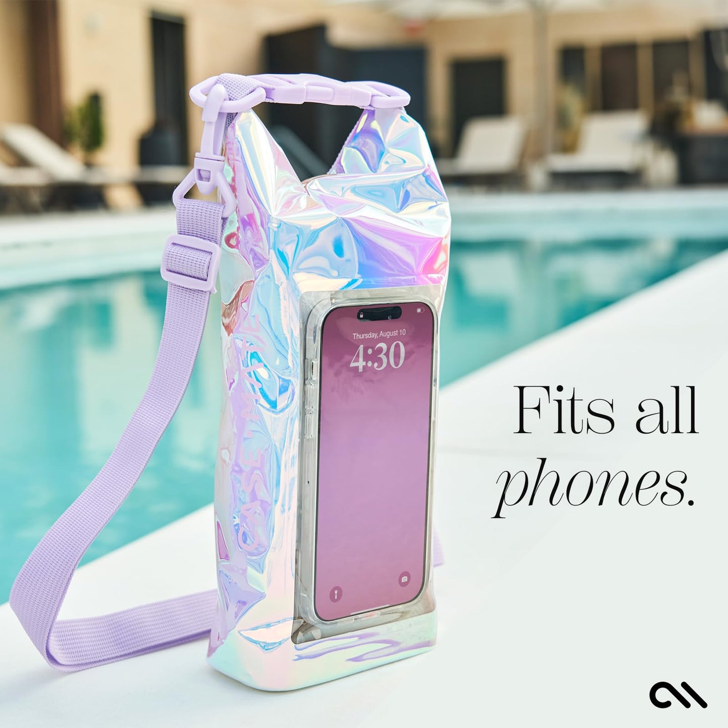 Case-Mate IP68 Waterproof Dry Bag 2L - Roll Top Backpack w/Phone Case/Pouch Boating & Kayak Accessories Essentials for Camping Swimming Beach Fishing Rafting Travel Soap Bubble, CM052390