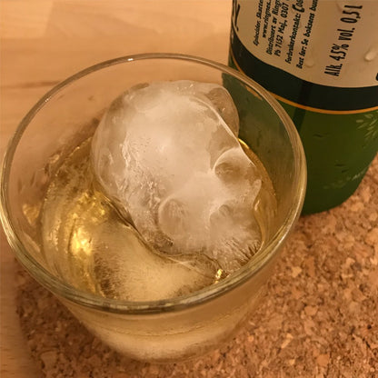 Stritra - 3D Skull Ice Mold (Pack of 2) Easy Release Silicone Mold,8 Cute and Funny Ice Skull for Whiskey,Cocktails and Juice Beverages,Black