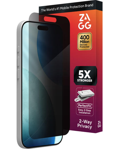 ZAGG Glass Elite Screen Protector for iPhone 16 Pro - 5X Stronger, Reinforced Edges, Ultra-Strong Tempered Glass, Scratch Resistant, Anti-Smudge, Easy Installation, InvisibleShield, Eco-Friendly