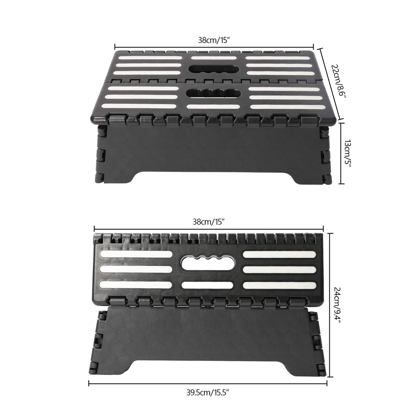 5 Inch Folding Step Stool with Non-Slip Mat. Made of Incombustible Plastic, Can Withstand Over 250 Pounds. Collapsible Step Suitable for Kitchen, Bathroom, Bedroom, Camping, Travel ect