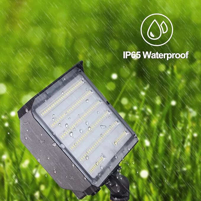 100W LED Flood Light with Knuckle, Outdoor Flood Light Dusk to Dawn Photocell 5000K 14000lm AC100-277V Equivalent 1000W, ETL Waterproof Wall Mount LED Security Lighting for Yard Entrance