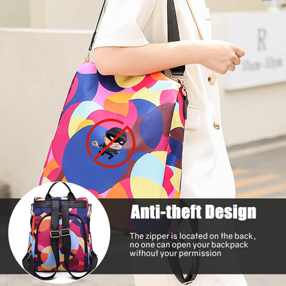 Ray-Velocity Anti Theft Women Backpack Waterproof Fashion Backpack Shoulder Bag for Lady Girl Dailyuse Travel Work School(Colorful)