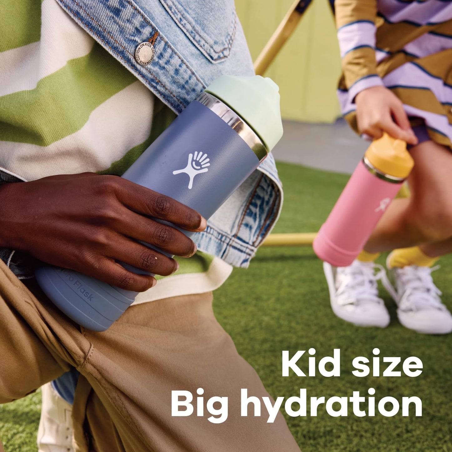 Hydro Flask Kids Water Bottle for School - Stainless Steel and Insulated with Straw Cap - 18 Oz Coconut