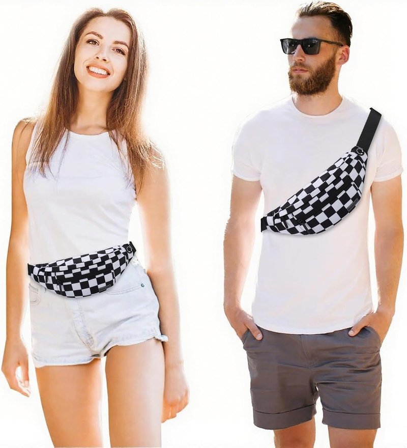 MAXTOP Large Crossbody Fanny Pack - 4-Zipper Pockets for Sports, Travel & Casual Use | Hands-Free Waist Bag for All Phones
