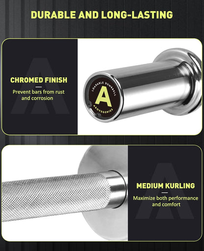 Pair of 16" Olympic Dumbbell Handles, Loadable Dumbbell Bars for 2-inch Olympic Weight Plates Great for Home Gym Strength Training, Weight Bars with 2 Pair of Spring Collars
