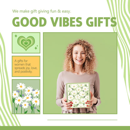 Gift Baskets for Women, 11pcs Unique Happy Birthday Gifts for Women, Best Inspirational Get Well Christmas Ideas Box w/Daisy Cup Her Teen Girl Sister Friend Friendship Mom - BRIGHTEN UP HER DAY!