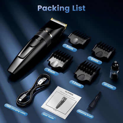Hair Clippers Men,Professional Hair Trimmer Shaver with LCD Display,Cordless Beard Trimmer Barber Clippers with Ceramic Titanium Blade & Long-Lasting Battery for Men's Haircuts