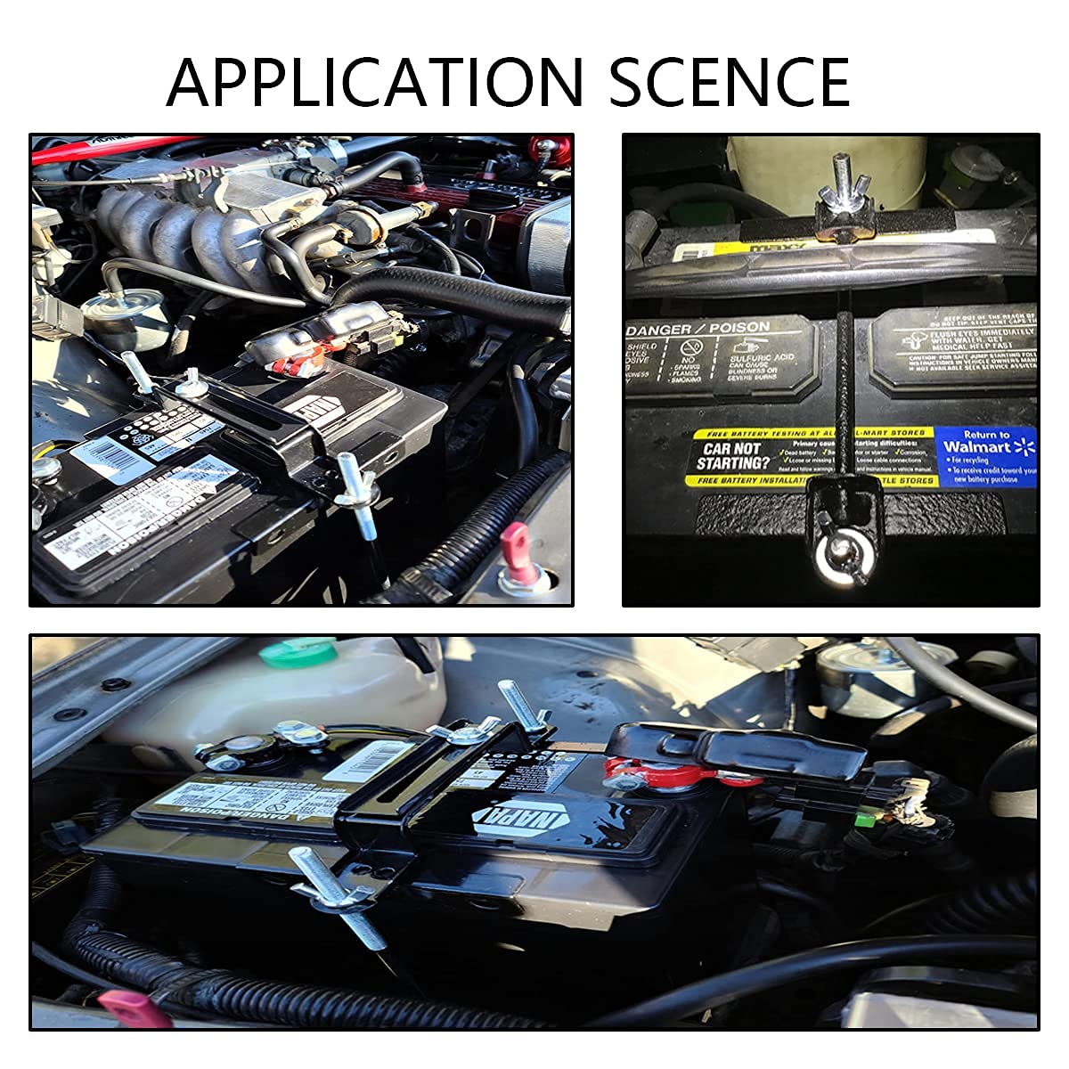 Adjustable Battery Hold Down, Universal Battery Adjustable Crossbar with L Bolt Battery Tie Down Holder for Cars SUVs (Bolt Length 27cm/10.63inches)